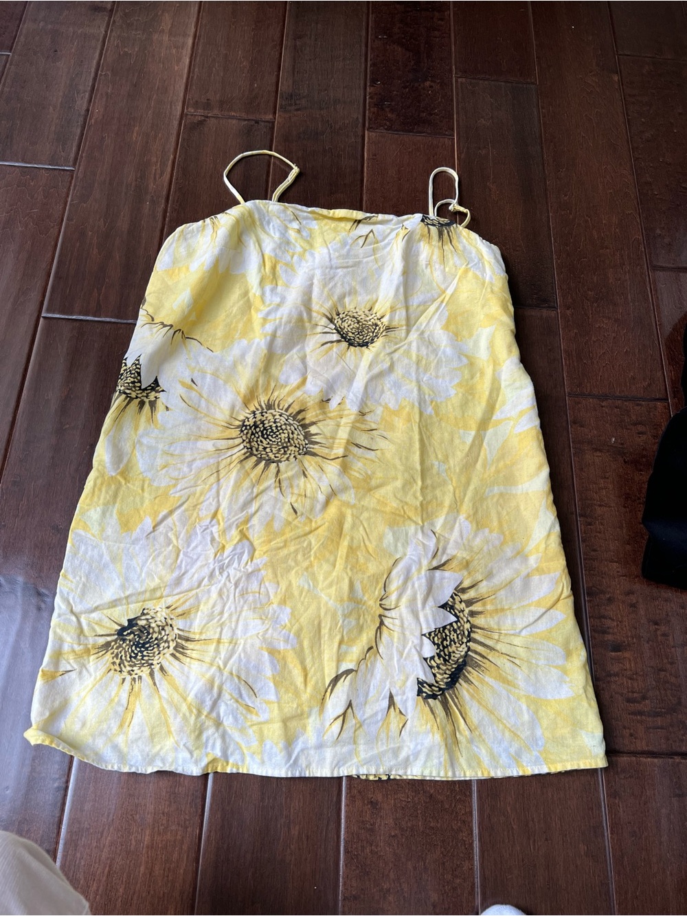 H&M Yellow Linen and Cotton Floral Dress